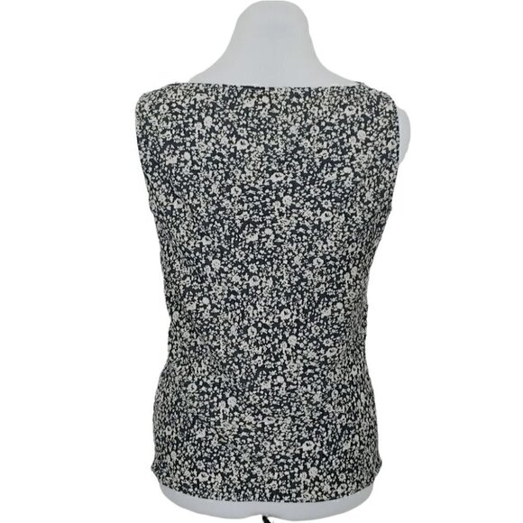 ADOLFO DOMINGUEZ Black and white floral 100% Muberry silk camisole - Picture 4 of 12